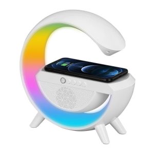 BT 2301 vezetéknélküli telefontöltő, bluetooth hangszóró és RGB led lámpa