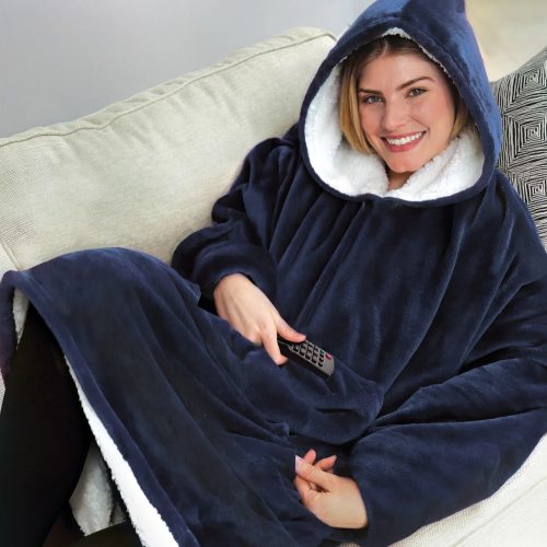 Plüschiger Huggle-Hoodie mit Kapuze und Vordertasche